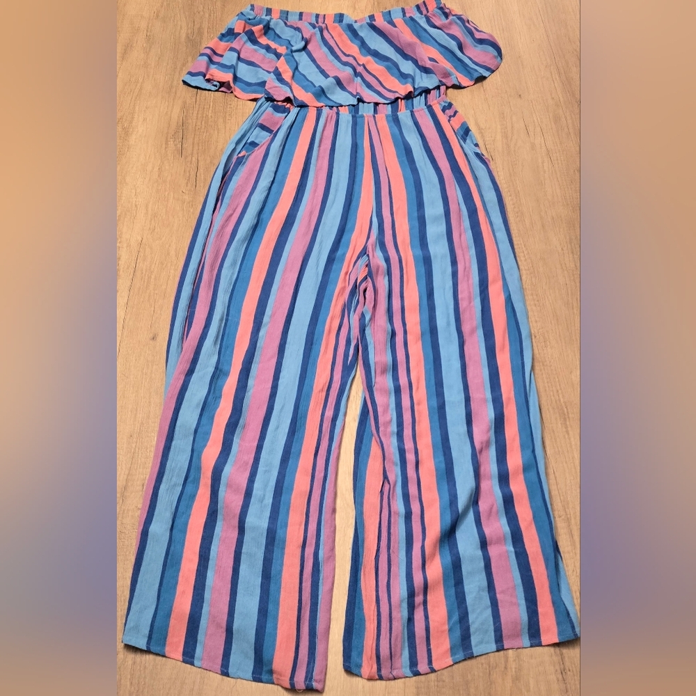 Le Lis Strapless Ruffled Jump Suit